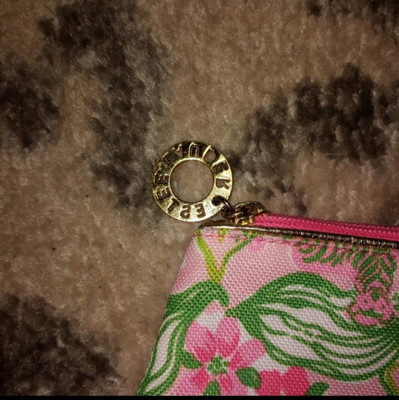 Lilly Pulitzer Pink & Green Floral Makeup Bag - Picture 2 of 3